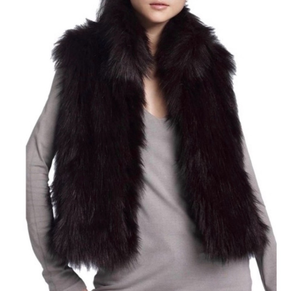Faux Fur Vest in Rich Brown